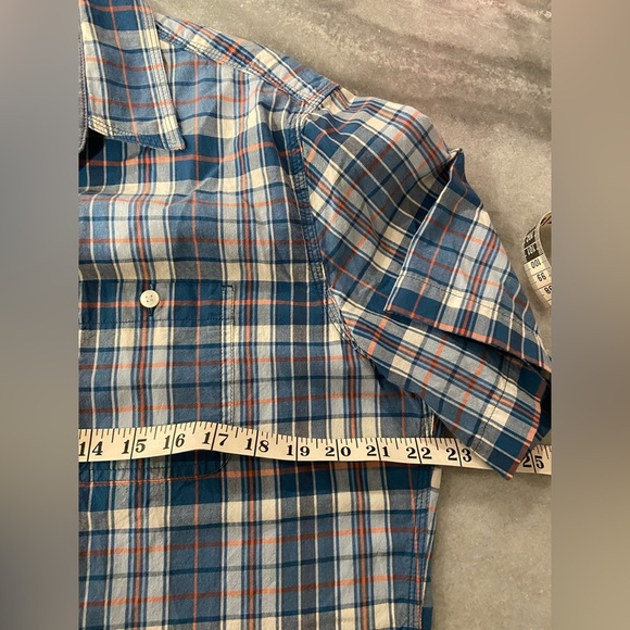 L.L. Bean Men’s Blue Plaid Short Sleeve 100% Cotton Button Down Shirt Size M - Picture 7 of 11